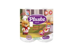 Полотенца бумаж. Plushe Classic 2-сл. 2шт 12м БЕЛОЕ (12)