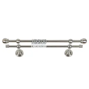 Карниз ТЕЛЕСКОП 2-х рядный нерж. стальраздвижной 160-300см (н-к Болонья)