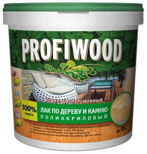 Лак по дереву и камню ВД PROFIWOOD 2,2кг глянцевый (4) 4130