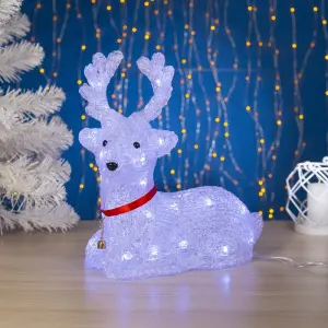Фигура акрил. Олененок 26х13х30 см, контроллер с диммером, 30 LED, 220V, БЕЛЫЙ 4357271