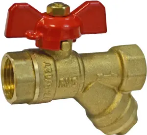 Кран RVC шаровой (15) 12 гг с фильтром бабочка (H-03921A) art. 06483