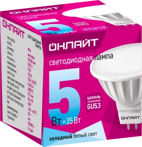 Лампа  ОНЛАЙТ светодиод. 71 638 OOL-MR16-5-230-4K-GU5.3  5Вт 4000К