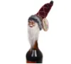 Украшение на бутылку Дед Мороз 15 см, бордовый колпачок