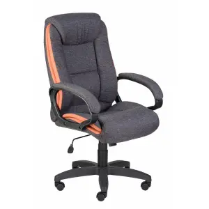 Кресло Оптима Home КФ -1328 черныйоранжевый до 120 кг.