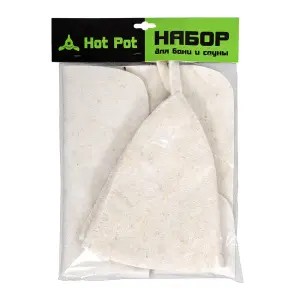 Сауна Набор из двух предметов (Шапка, коврик) Нot Pot, войлок 100% (20) 42006