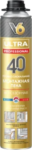 Пена монтаж.  V6 ПРОФИ всесезонная 600г  (12)