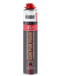 Пена монтаж. KUDO PROFF 45+ ОГНЕСТОЙКАЯ ВСЕСЕЗОННАЯ 1000мл 900 гр Профи (12)