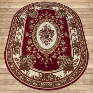 Ковер Лейла де Люкс 0,6х1 овал  красн. узор 100 % ПП (Россия)1546110366