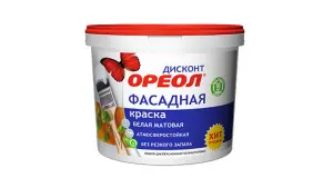 1Краска ДИСКОНТ вд фасадная белая мат.13,0кг.