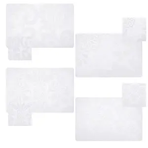 Набор термосалфеток 8шт (4шт 42x28см + 4шт 9x9см), ПВХ, Барокко белый принт, 3 дизайна 890-264