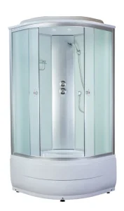 Душевая кабина 100х100х220 Aquapuls 4103D вп,матовое стекло,бел. стенки ^
