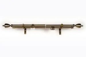 Карниз ТЕЛЕСКОП 2-х рядный старое золотораздвижной 160-300см (н-к Ферзь)