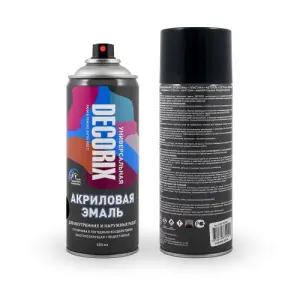 Аэрозольная эмаль универсальная DECORIX, 520, черный глянцевый 0101-01 DX (12)