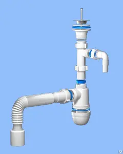 Сифон Ани С0315 дмойки с отводом дстмашины и гофрой (30)