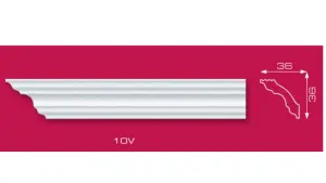 Плинтус потолочный V 10 2м (110) (3636)