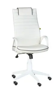 Кресло Квест white кожзам. чернкант бел рез. рол.до