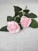 Цветок искусственный Роза 2-х головаясветло-розовая 38 см.