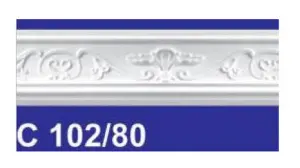 Плинтус потолочный С102-80 резной 2,0м 7035 (45)