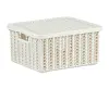Коробка ВЯЗАНИЕ 1,5л с крышкой Белый ротанг 16 М2368