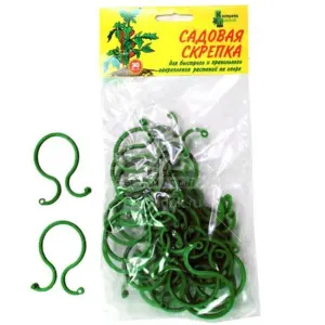Скрепка садовая (Крепеж), дподвязки ,набор 30 шт., зелёная (80)
