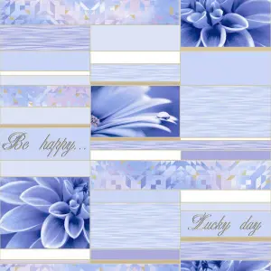Обои моющиеся бумажные Счастье голуб. цветы 0,5310м 15Ф712-01