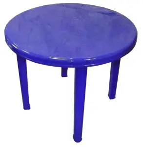 Стол (Круглый) пластиковый синийРомантик 80х80х74 Т209
