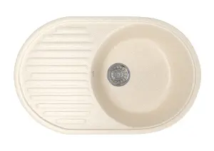 Мойка ML-GM16 гранит, овальная с крылом, бежевая (328) 465735180мм