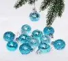 Новогодние шары 3 см (набор 12 шт) Микс фактур, голубой 201-1286