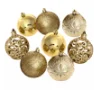 Новогодние шары 8 см (набор 24 шт) Фактурный микс, золото 201-0880