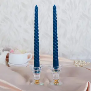 Набор свечей витых, 2,5х 25 см, 2 штуки, синий, подвес 1245126